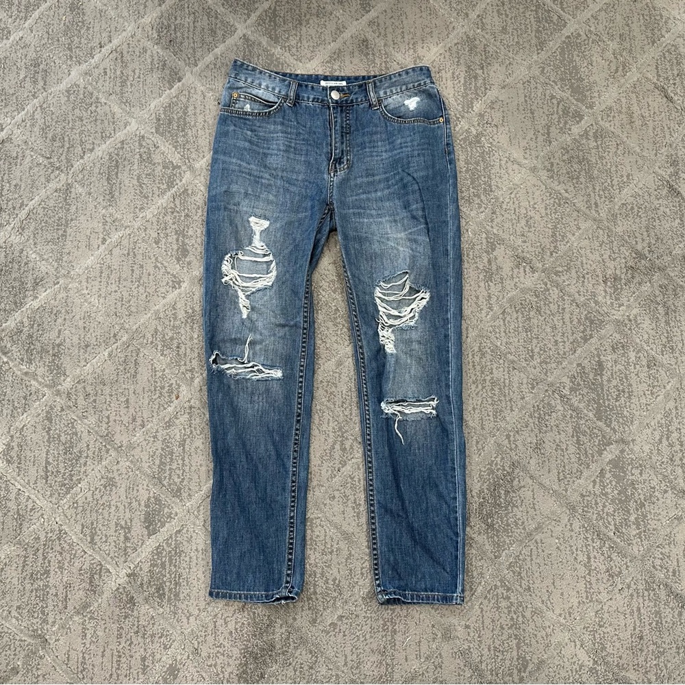 BILLABONG - Hey Boy Medium Wash Distressed Boyfriend Jeans